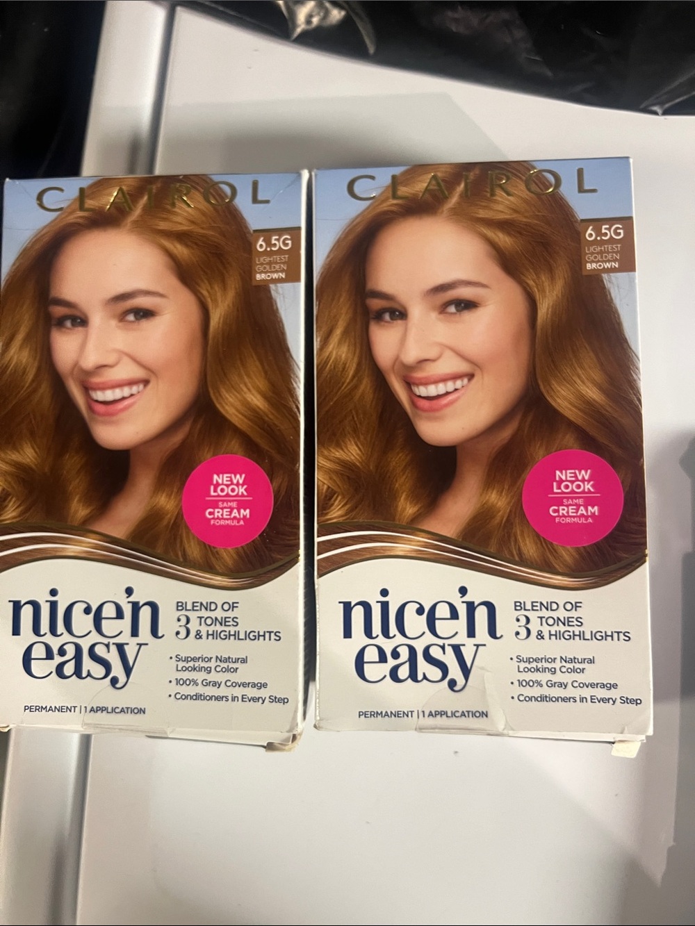 Nice'n Easy Permanent Hair Color — Lightest Golden Brown (6.5G) lot of 2